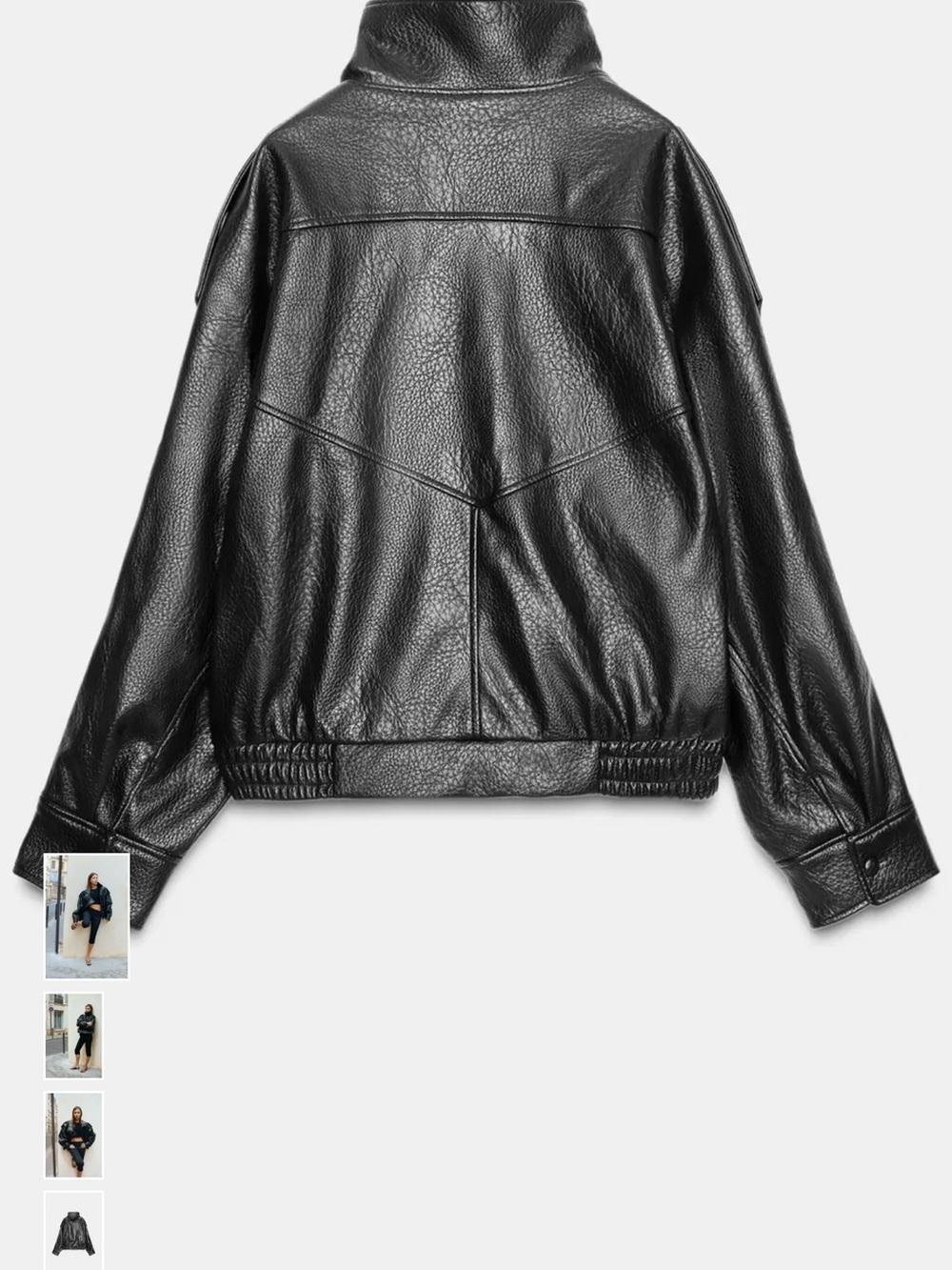 Classic Black Leather Bomber Jacket - Women